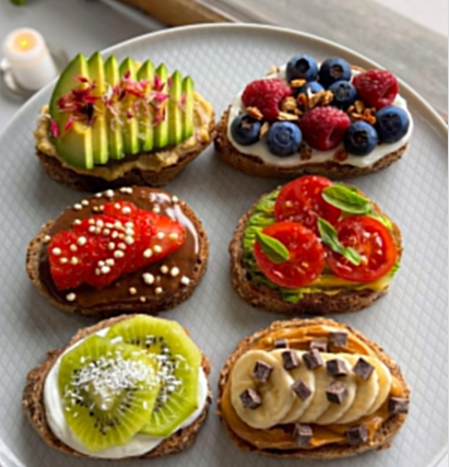 Creative Toast Toppings on Multigrain Baguette 🥖