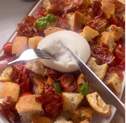 Fresh Burrata & Prosciutto Panzanella Salad